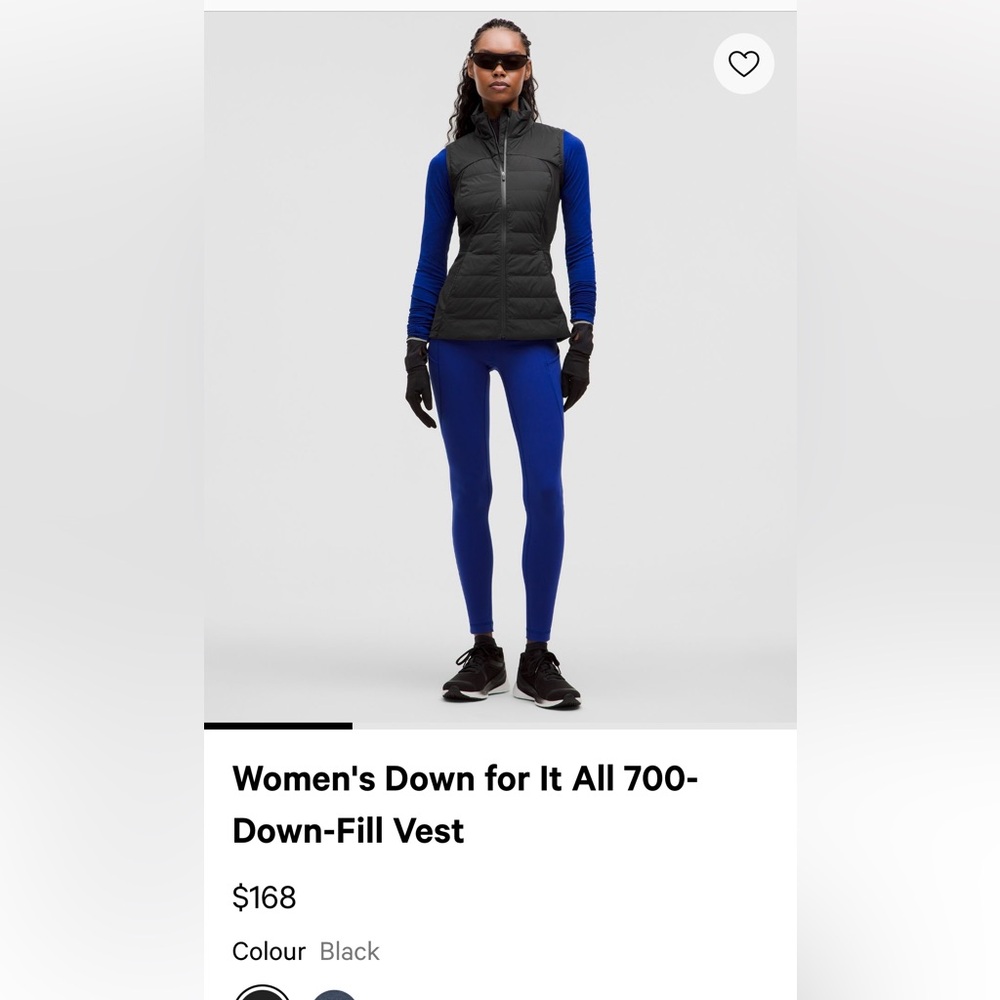Lululemon Down for it All Vest  size 8
